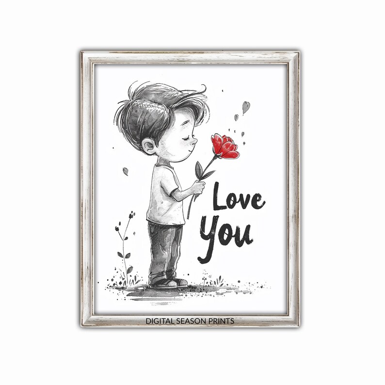 Romantic Painting, I Love You Wall Art, Teen Girls Room Decor
