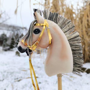 Hobby Horse Fjord Realistic Handcrafted with Bridle, bit and Reins - Perfect for Horse Lovers