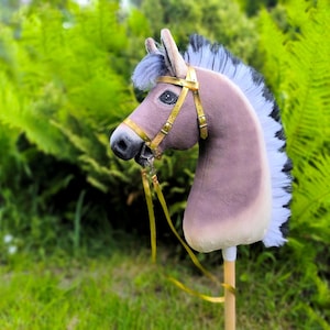 Hobby Horse Fjord Realistic A3 Handcrafted with Bridle, bit and Reins - Perfect for Horse Lovers