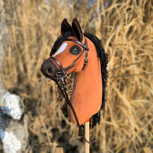 Handcrafted Hobby Horse bay A3 with Bridle, bit and Reins - Perfect for Horse Lovers
