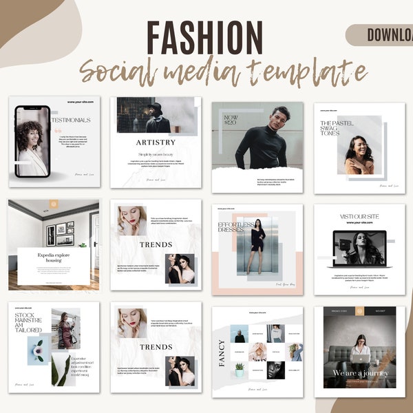 Fashion Canva Templates, Fashion Social Media Templates, Fashion Instagram Templates, Fashion Posts-Stories-Highlights, Fashion Bundle