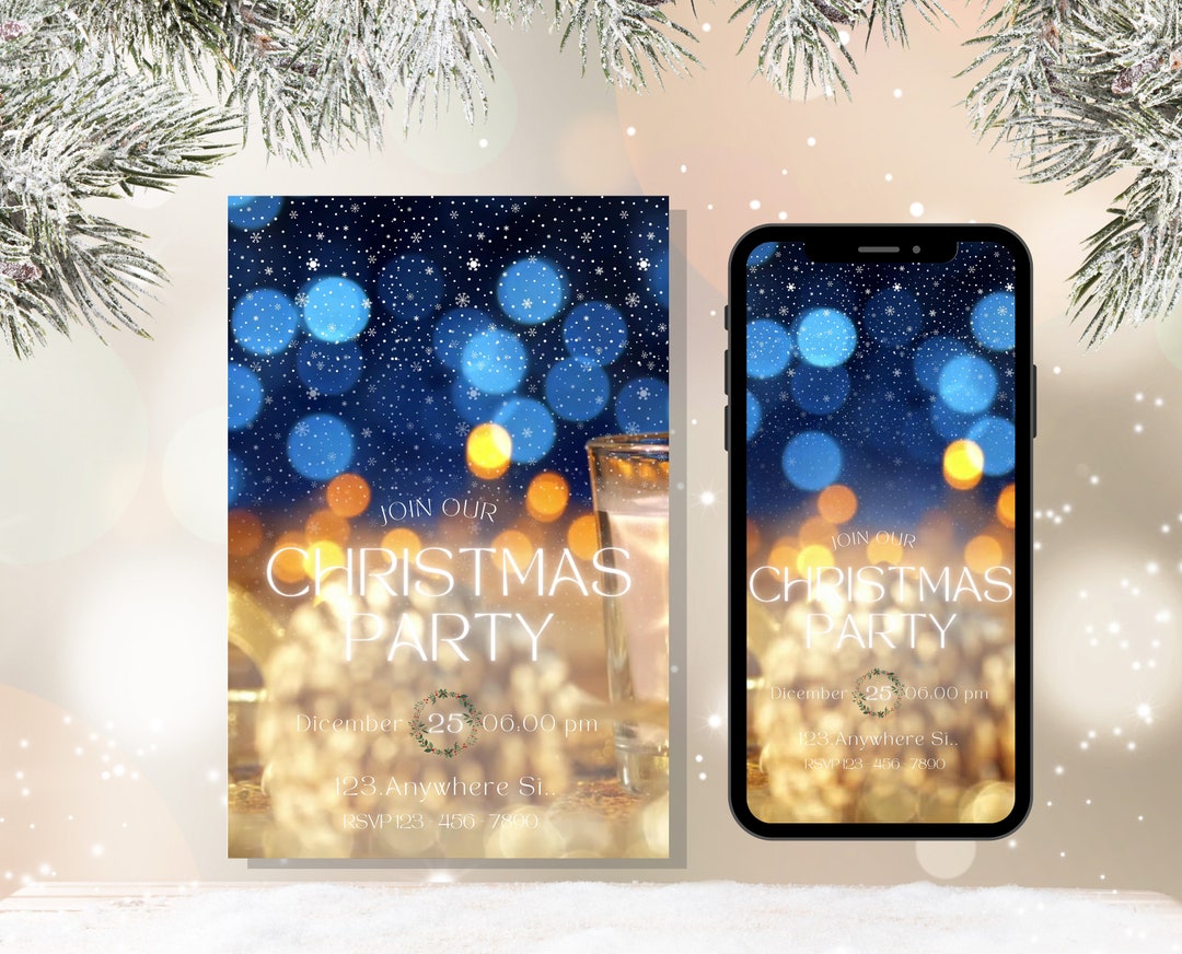 Christmas Party Invitation, Christmas Night Invite, Holiday Celebration