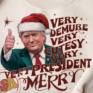 Trump Christmas Png - Humorous Trump Christmas T-Shirt Design Clipart Illustration, Digital Download, Trump 2024 Png, Sublimation PNG