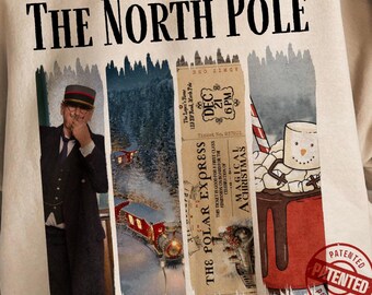 North Pole png, Polar Express PNG, Christmas Season Png, Christmas PNG, Retro Christmas Shirt PNG, Sublimation Designs, Png File