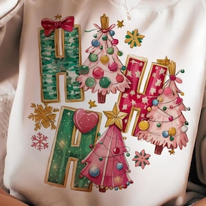 Colorful Coquette Glitter Christmas Tree Png, Ho Ho Ho Christmas Tree Girly, Bright Color Christmas Coquette Bow Png, Christmas Png, Png