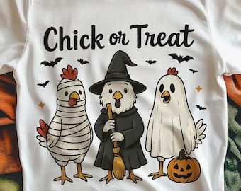 Chick Or Treat Png, Halloween Png, Halloween Png, Funny Fall Png, Cute Halloween Png, Fall Chicken Png, Trick Or Treat Png, Sublimation Png