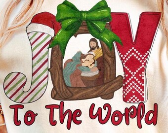Christian Christmas Png, Joy To The World Png, Coquette Jesus Christmas Png, Baby Jesus Png, Bible Verse Png, Nativity Png, Png Sublimation