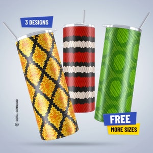 Color Snake Skin 20oz Skinny Tumbler Wrap Snake Pattern Sublimation Design Skin Texture PNG Digital Download