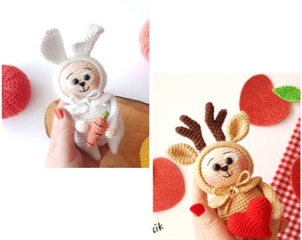 Grafy  the deer and Bloom the Bunny english pdf pattern