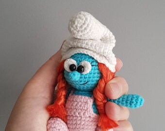 Cute blue gnome toy girl