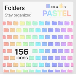 Desktop Mac Folder Icons for Mac, Windows Icons, Computer Icon, Pastel File Folders, Desktop organize