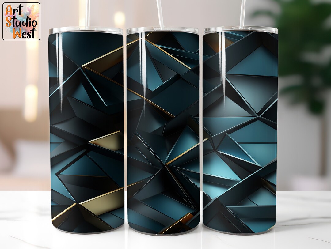 3D Geometric Tumbler Wrap Designs, 20 Oz Skinny Tumbler PNG, Minimalist
