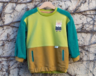 Sweater mit Tasche Gr. 98 Yogger Colorblocking