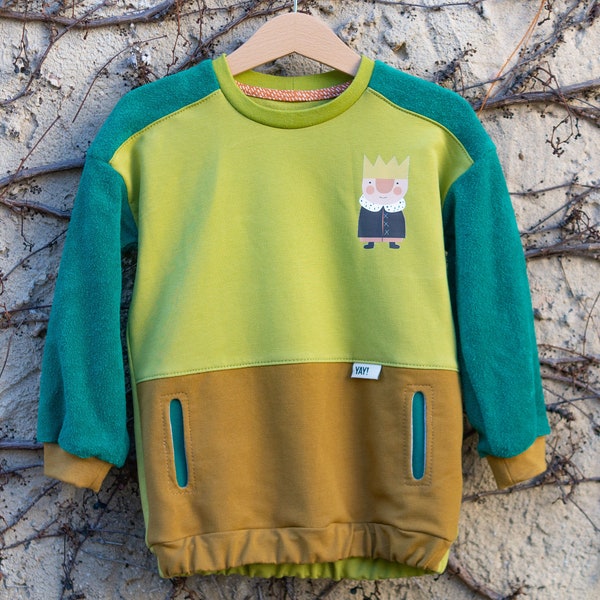 Sweater mit Tasche Gr. 98 Yogger Colorblocking
