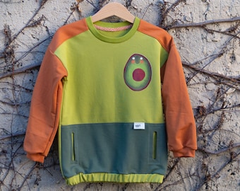 Sweater mit Taschen Gr. 104 Yogger Colorblock Avocado