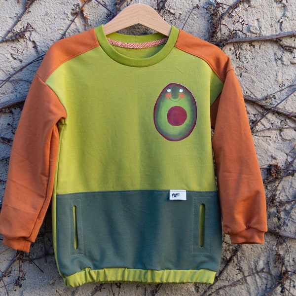 Sweater mit Taschen Gr. 104 Yogger Colorblock Avocado