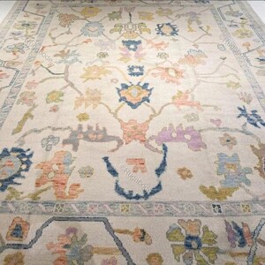 Oushak Handgeknüpfte Teppiche Für Wohnzimmer, Schlafzimmer Teppiche, Flur Läufer Teppiche, 5X8 8x10 9x12 Elfenbein Handgemachter Wollteppich Türkischen Orientteppich