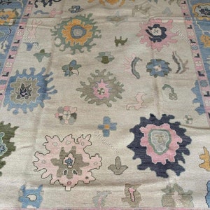Oushak Hand Knotted Rugs For Living Room, Bedroom Rugs, Hallway Runner Rugs, 5X8 8x10 9x12 Sand Handmade Wool Area Rug Turkish Oriental Rug
