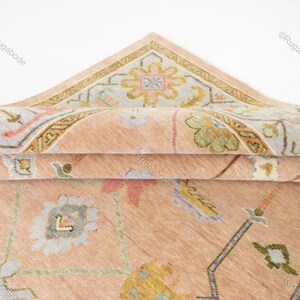 Oushak Hand Knotted Rugs For Living Room, Bedroom Rugs, Hallway Runner Rugs, 8x10 9x12 Blush Handmade Wool Area Rug Turkish Oriental Rug
