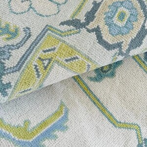 Oushak Hand Knotted Rugs For Living Room, Bedroom Rugs, Hallway Runner Rugs, 5X8 8x10 9x12 Ivory Handmade Wool Area Rug Turkish Oriental Rug