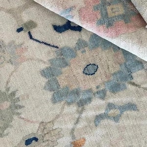 Oushak Hand Knotted Rugs For Living Room, Bedroom Rugs, Hallway Runner Rugs, 5X8 8x10 9x12 Ivory Handmade Wool Area Rug Turkish Oriental Rug