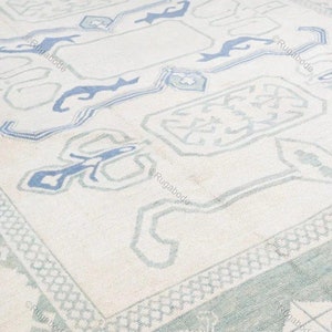 Oushak Hand Knotted Rugs For Living Room, Bedroom Rugs, Hallway Runner Rugs, 5X8 8x10 9x12 Ivory Handmade Wool Area Rug Turkish Oriental Rug
