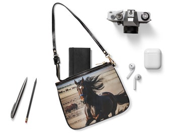 Horse Small Leather Shoulder Bag / Purse