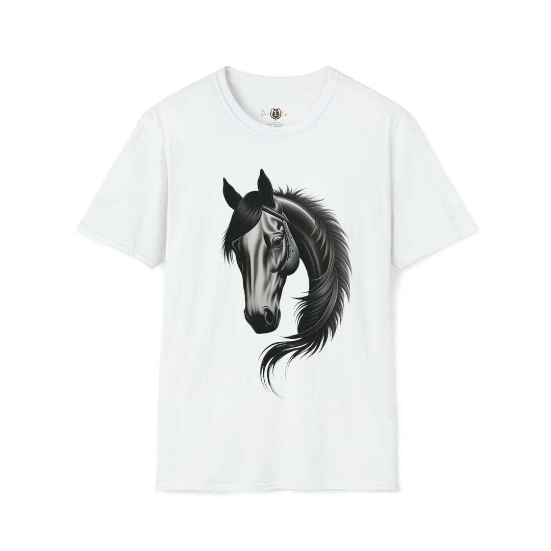 Black Horse Shirt Softstyle Tshirt Etsy UK
