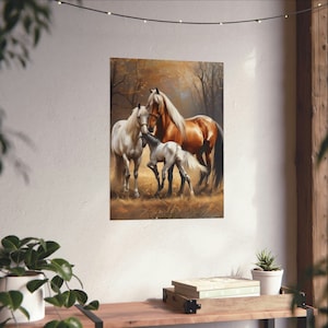Horse Family Matte Vertical Posters