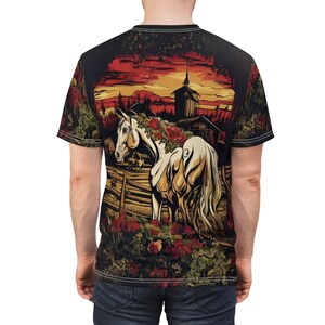 Barn Life Horse Graphic Black Unisex Cut & Sew Tee