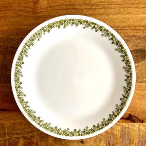 Lot of 4, Corelle DINNER Plates in CRAZY DAISY/spring blossom green
