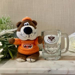 A&W, Vintage 3 ounce Children&#39;s Mug and Small Plush, Great collectable