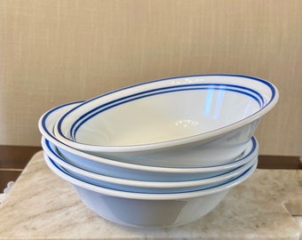 Lot of 4, Corelle "Classic Cafe Blue" Cereal/Soup bowl, Coupe style in Beautiful Condition