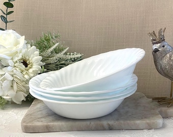 Corelle White Swirl Cereal Bowls - Set of 4, Vive Enhancements