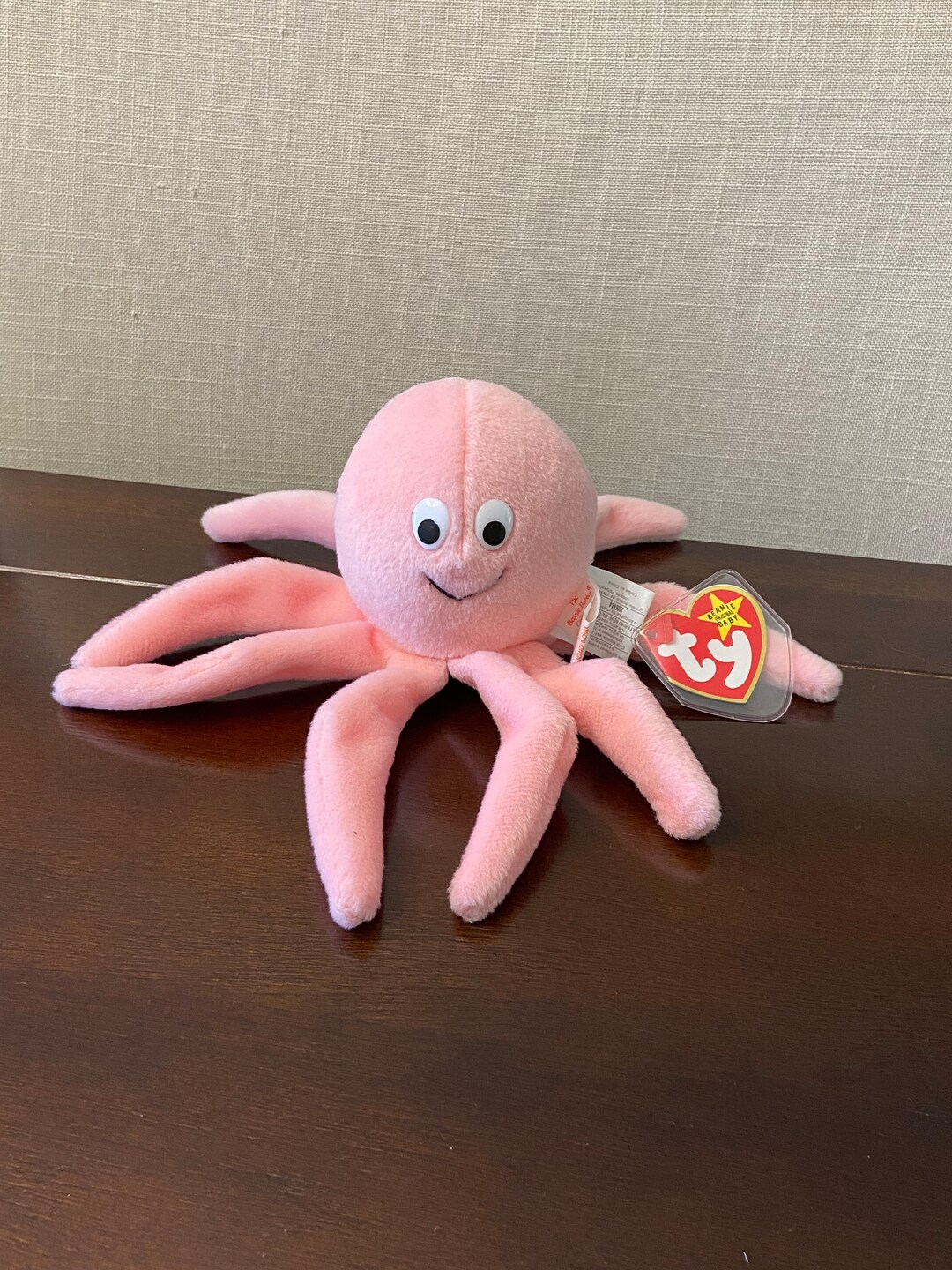 Original Beanie Baby 1993, Pink Octopus INKY With Heart Tag in
