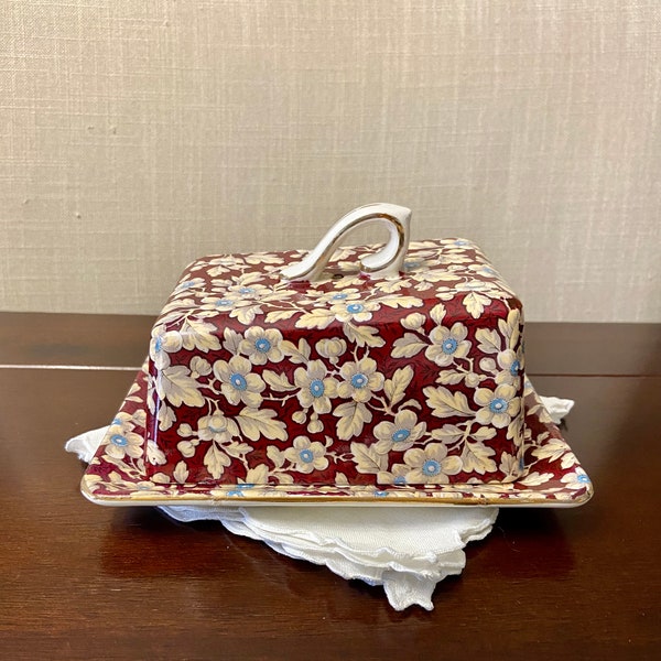 Lord Nelson Ware, Royal Brocade Chintz, Lidded Cheese Dish / Butter Dish