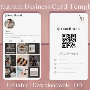 Instagram Business Card Template | Influencer Card | Social Media Business Card | DIY Business Card Template Design | Canva Template