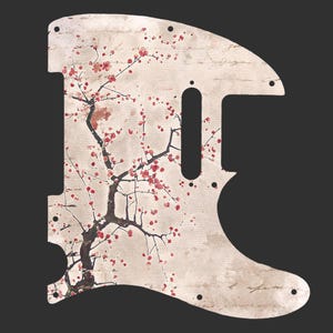Battipenna personalizzato per Fender Telecaster, battipenna Telecaster con grafica esclusiva, battipenna Telecaster di qualità - "Cherry Blossom"