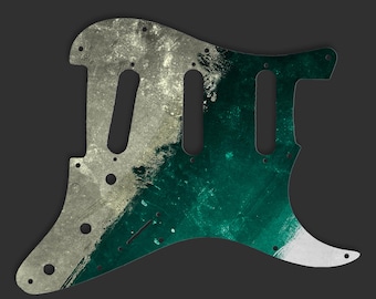Custom Fender Stratocaster slagplaat, unieke grafische Strat-krabplaat, Stratocaster slagplaat van hoge kwaliteit met gestreepte grunge-textuur