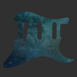 Custom Fender Stratocaster Pickguard, Unique Graphical Strat scratch plate, Quality Stratocaster Pick guard - Blue Greens