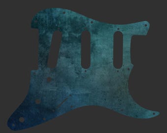 Custom Fender Stratocaster-slagplaat, unieke grafische Strat-krabplaat, Stratocaster-slagplaat van hoge kwaliteit - blauwgroen
