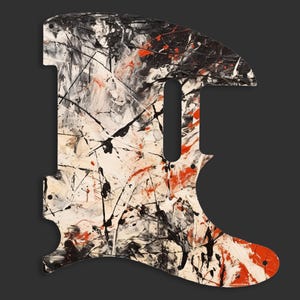 Custom Fender Telecaster Pickguard, Unique Graphical Tele Stroke Plate, Quality Telecaster Pickguard - "Pollock Inspired"