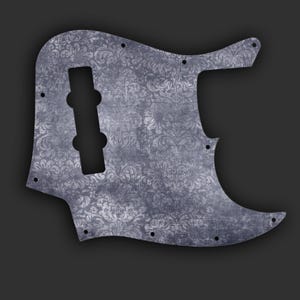 Custom Fender Jazz Bass-slagplaat met uniek ontwerp | Unieke bas-upgrade 3-laags (B/B/W) 10 montagegaten - Shabby Chic Damask