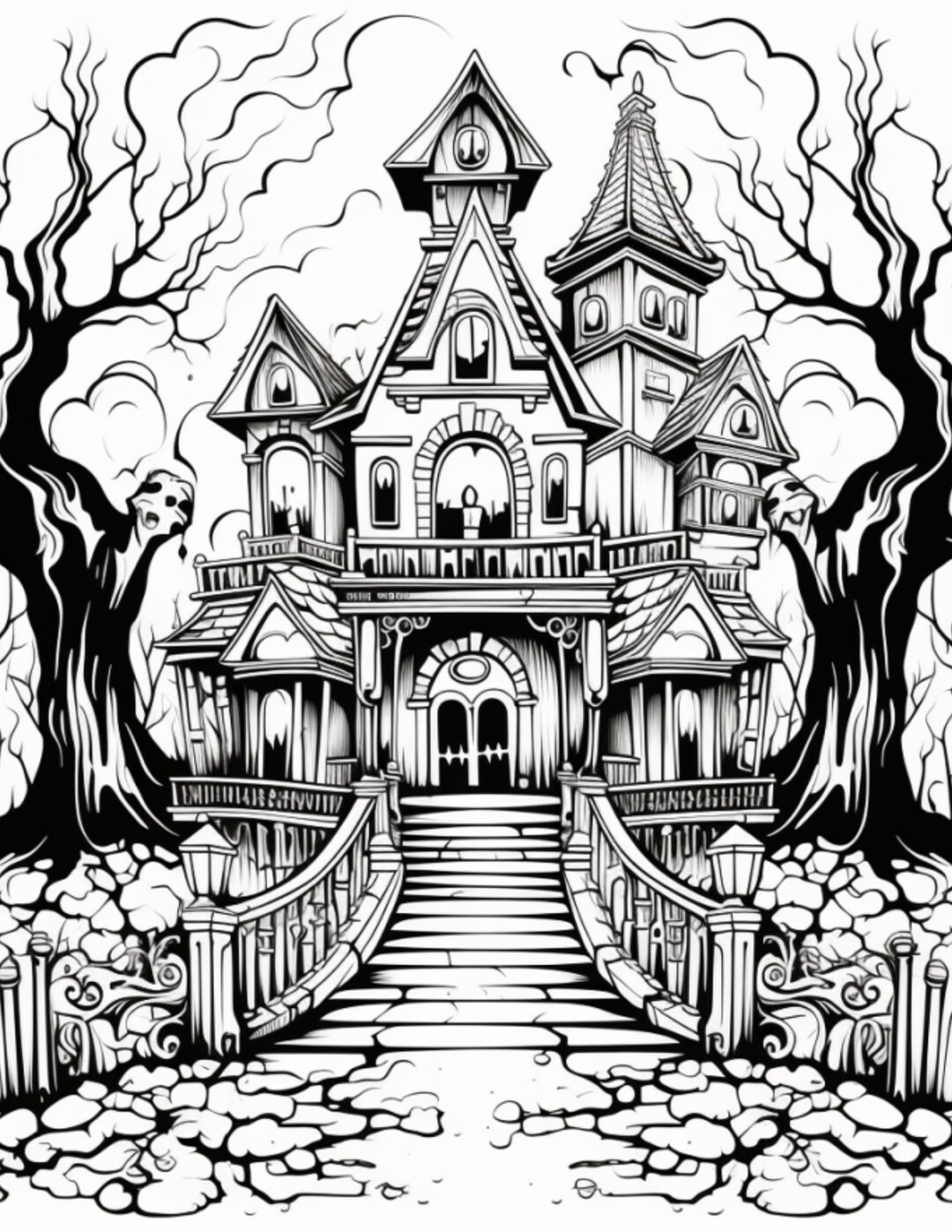 Halloween Coloring Page for Adults, Fall and October Themed. Page 2 From 30 Page Halloween ...