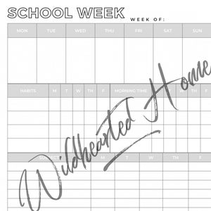 Student Weekly Sheet Homeschool Log