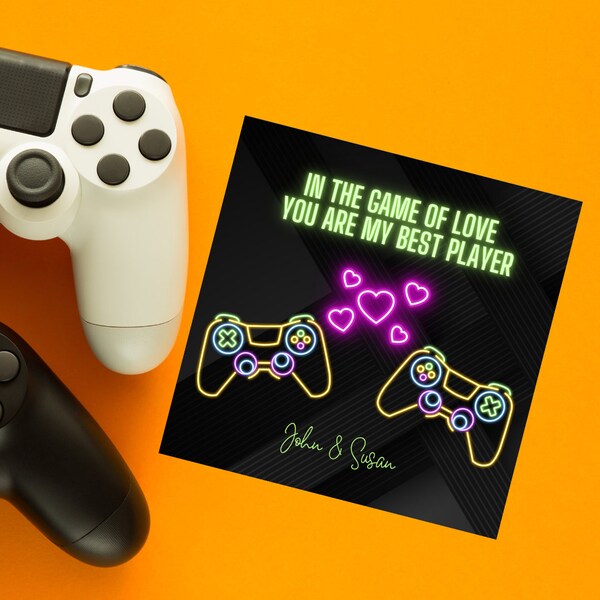 Gamer Valentine's Card, Gamer Card Customizable, Personalized Valentine's Card, Custom Gamer Valentine's Card