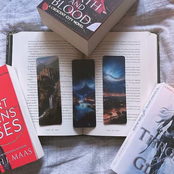 SJM Universe Inspired Bookmarks | Velaris, Terrasen, Crecent City |  Bookmarks