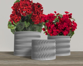 ARCUS Planter Collection - GRAY Modern Cylinder Planter for Indoor, Outdoor or Venue Decor - Original Designs 6" | 5" | 4"