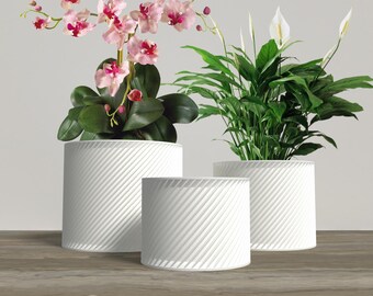 RETORTA Planter Collection - WHITE Modern Cylinder Planter for Indoor, Outdoor or Venue Decor - Original Designs 6" | 5" | 4"