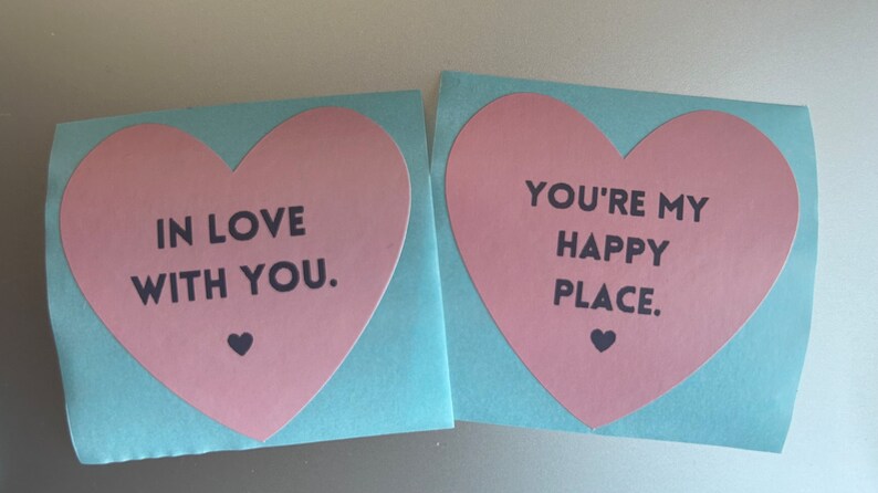 Charming Heart-shaped Stickers With Everyday Love Messages - Etsy